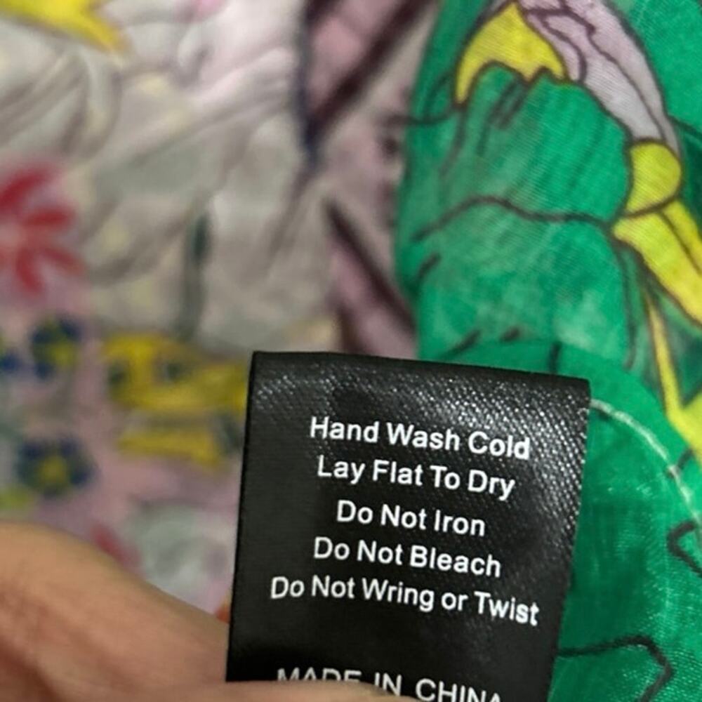 POL Patchwork Multi Print Cotton Button Up Oversi… - image 13